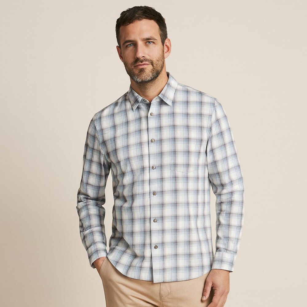 Vince Button Down Classic Fit‎ Shirt Men's Size Small Plaid 100% Cotton